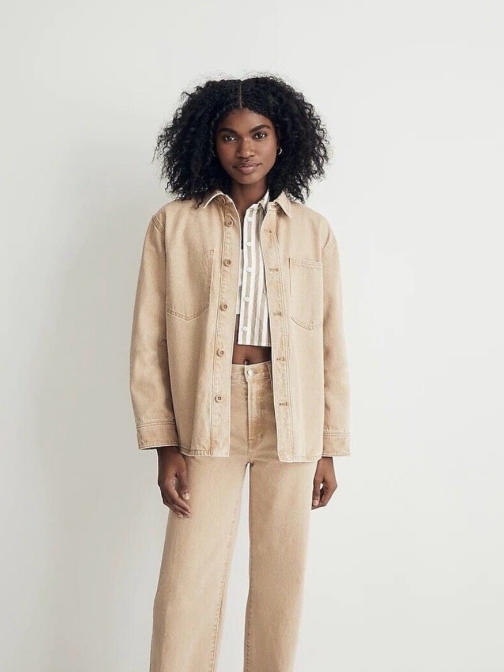 Madewell Beige Denim Shacket